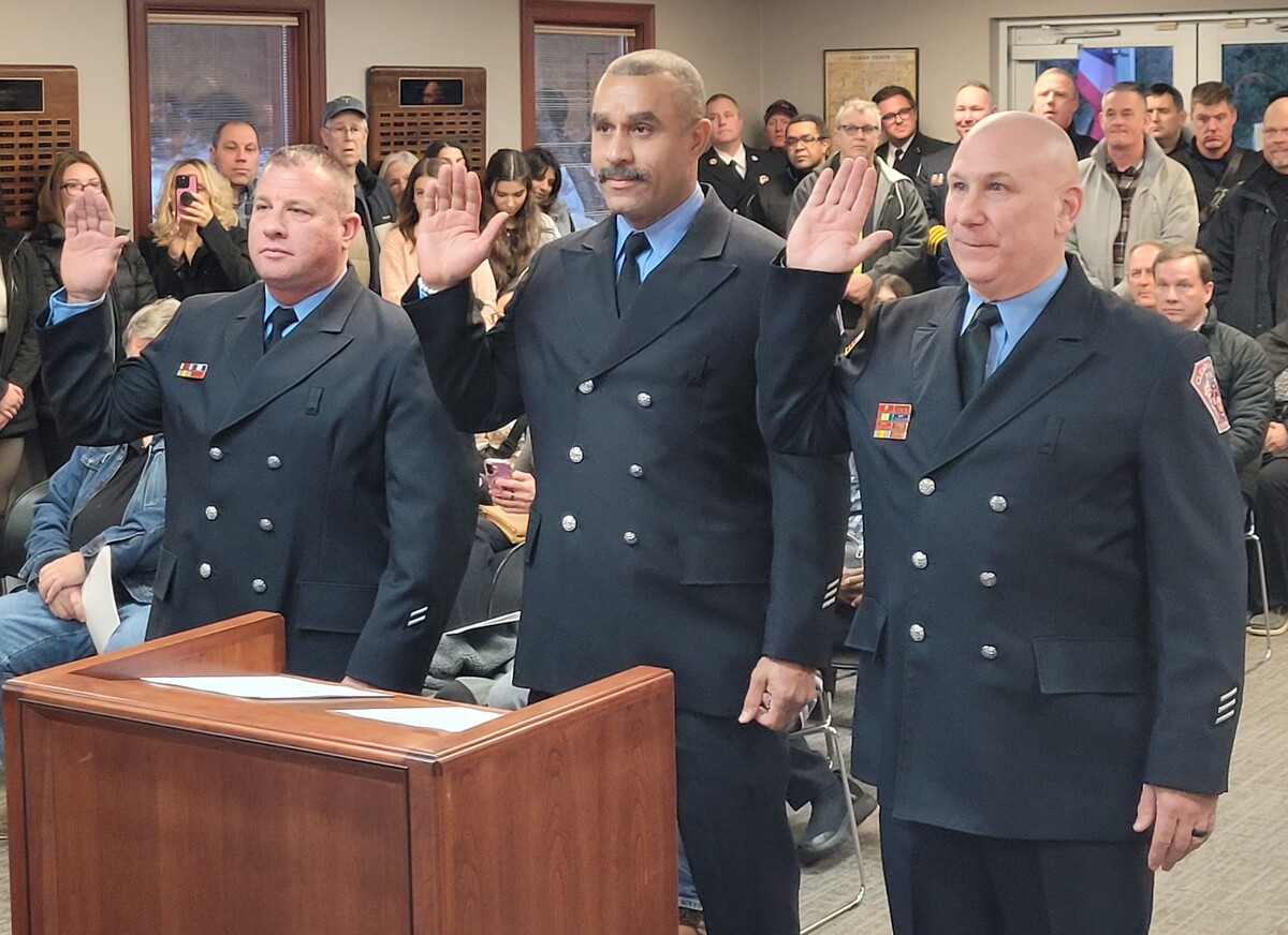 Photo of firefighters taking Oath of Office